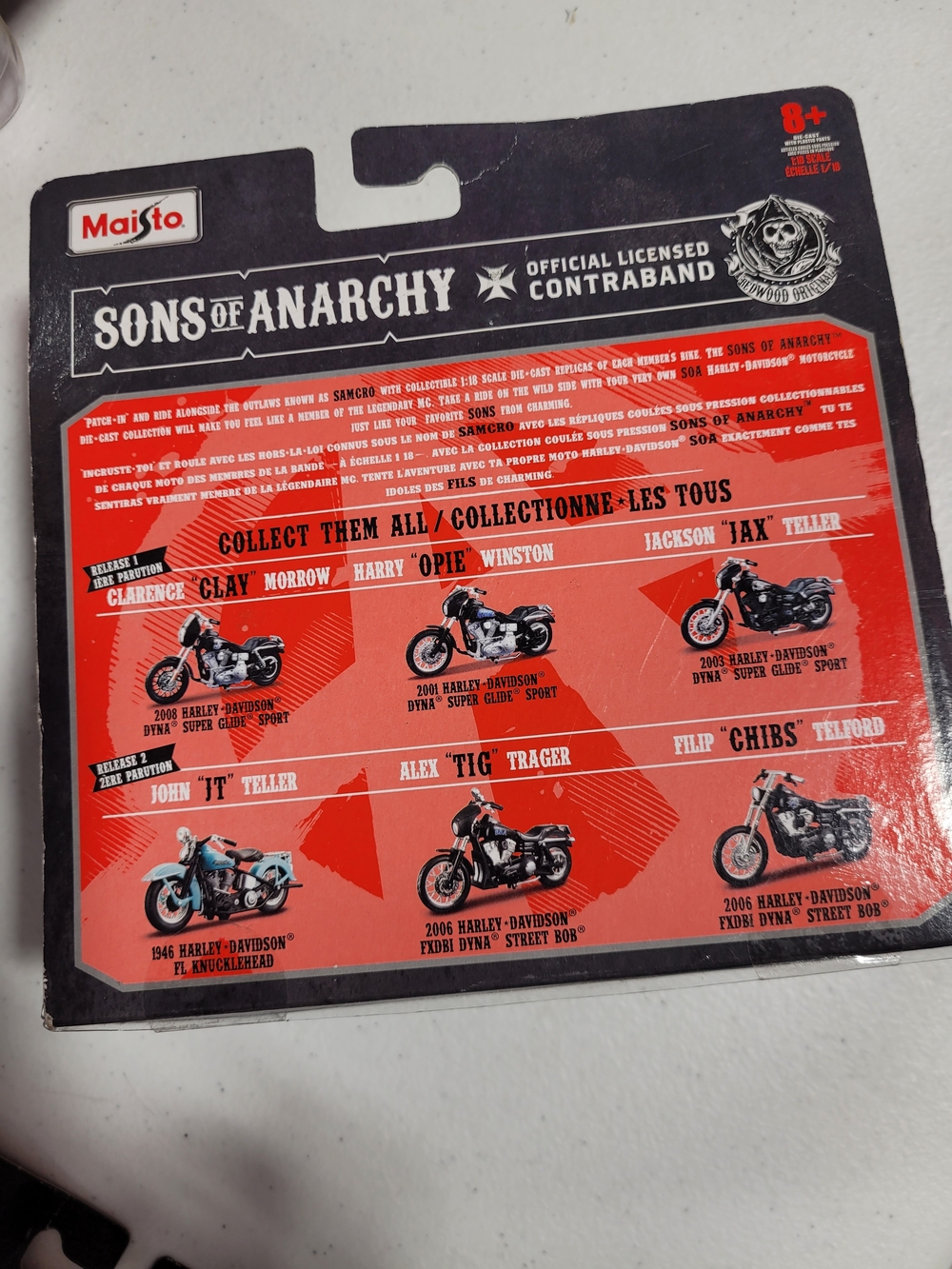 Maisto Sons of Anarchy Black 2006 Harley-Davidson FXDBI Street Bob Die-Cast Bike - Picture 2 of 2
